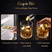 Reusable Whiskey Ice Cubes Set – 8pcs Stainless Steel