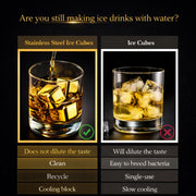 Reusable Whiskey Ice Cubes Set – 8pcs Stainless Steel