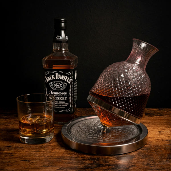 Rotating Crystal Decanter – 1500ml 360° Whiskey & Wine Decanter