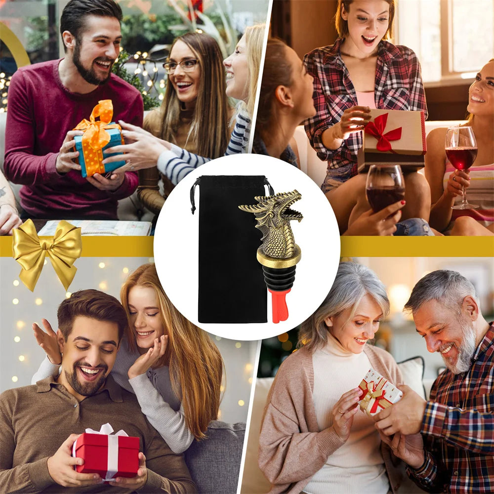 Drachen Wein- & Whisky-Ausgießer mit Stopfen