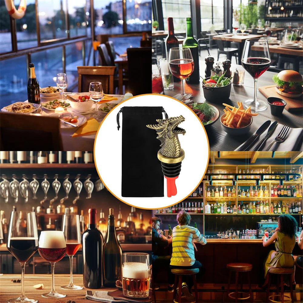 Drachen Wein- & Whisky-Ausgießer mit Stopfen