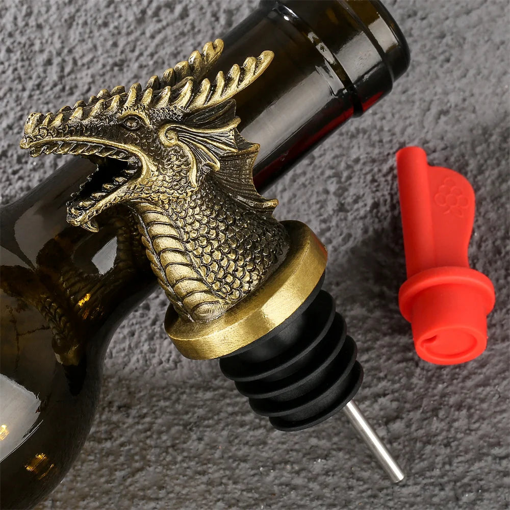 Drachen Wein- & Whisky-Ausgießer mit Stopfen