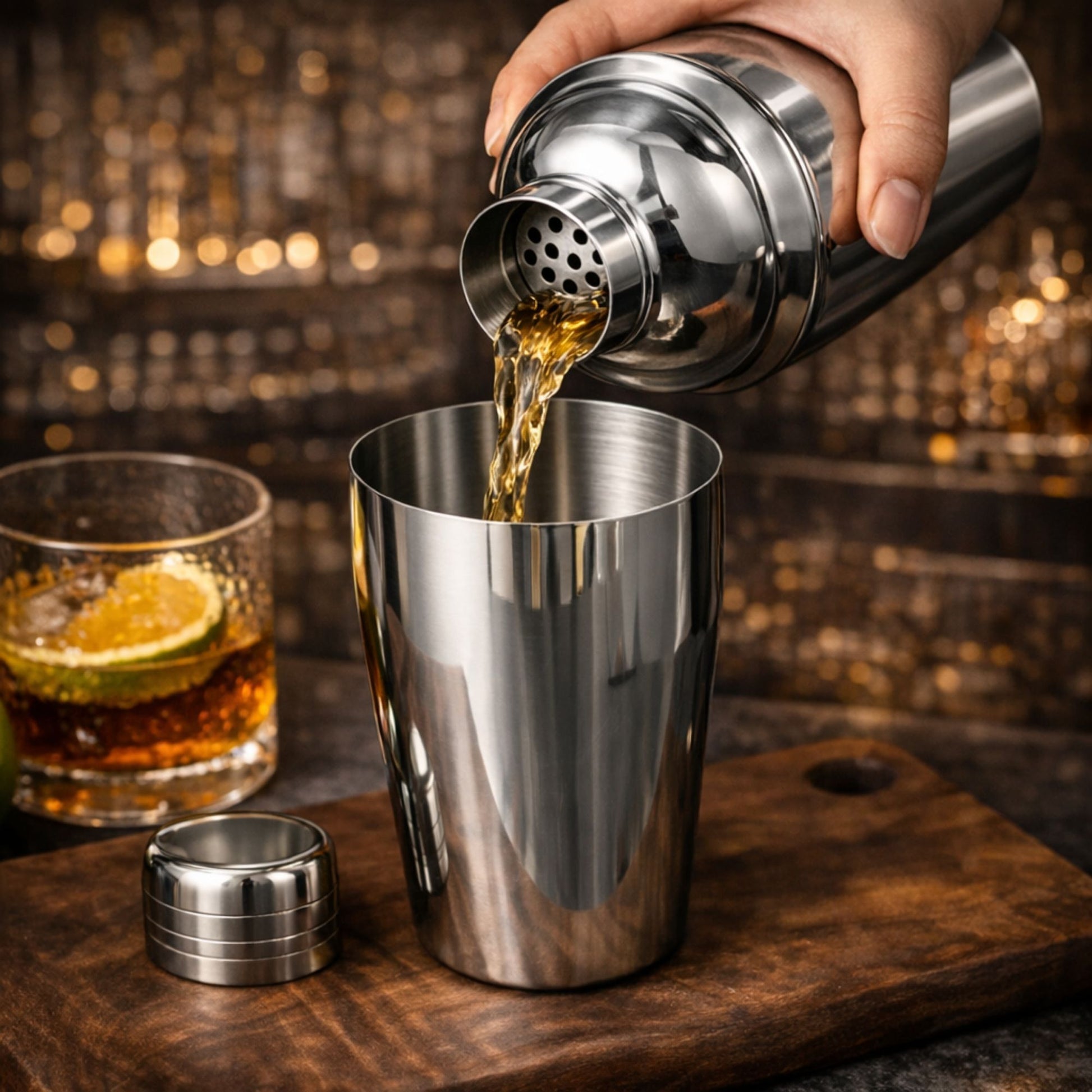 Cocktailset met glazen shaker en recepten – 5-delig Cocktailset met glazen shaker en recepten – 5-delig