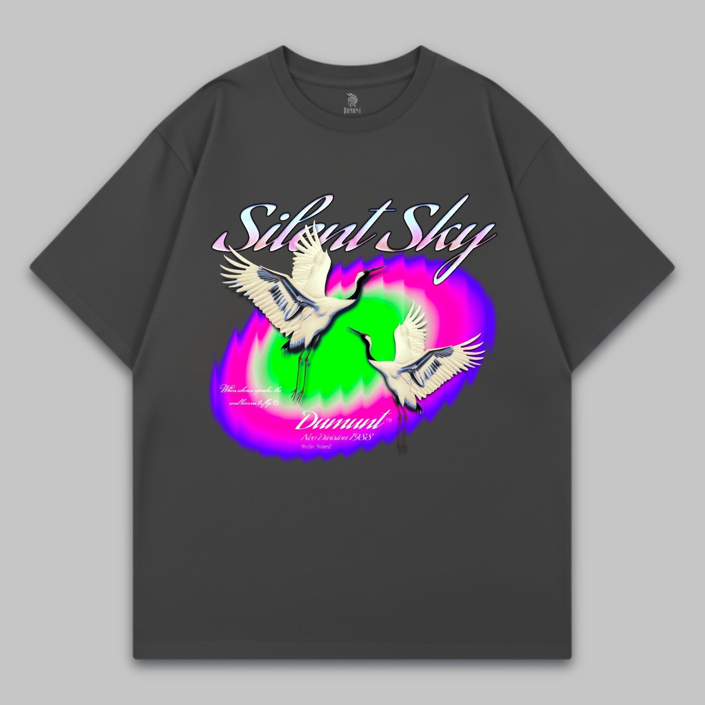 Silent Sky Oversized T-Shirt – Crane Art Edition
