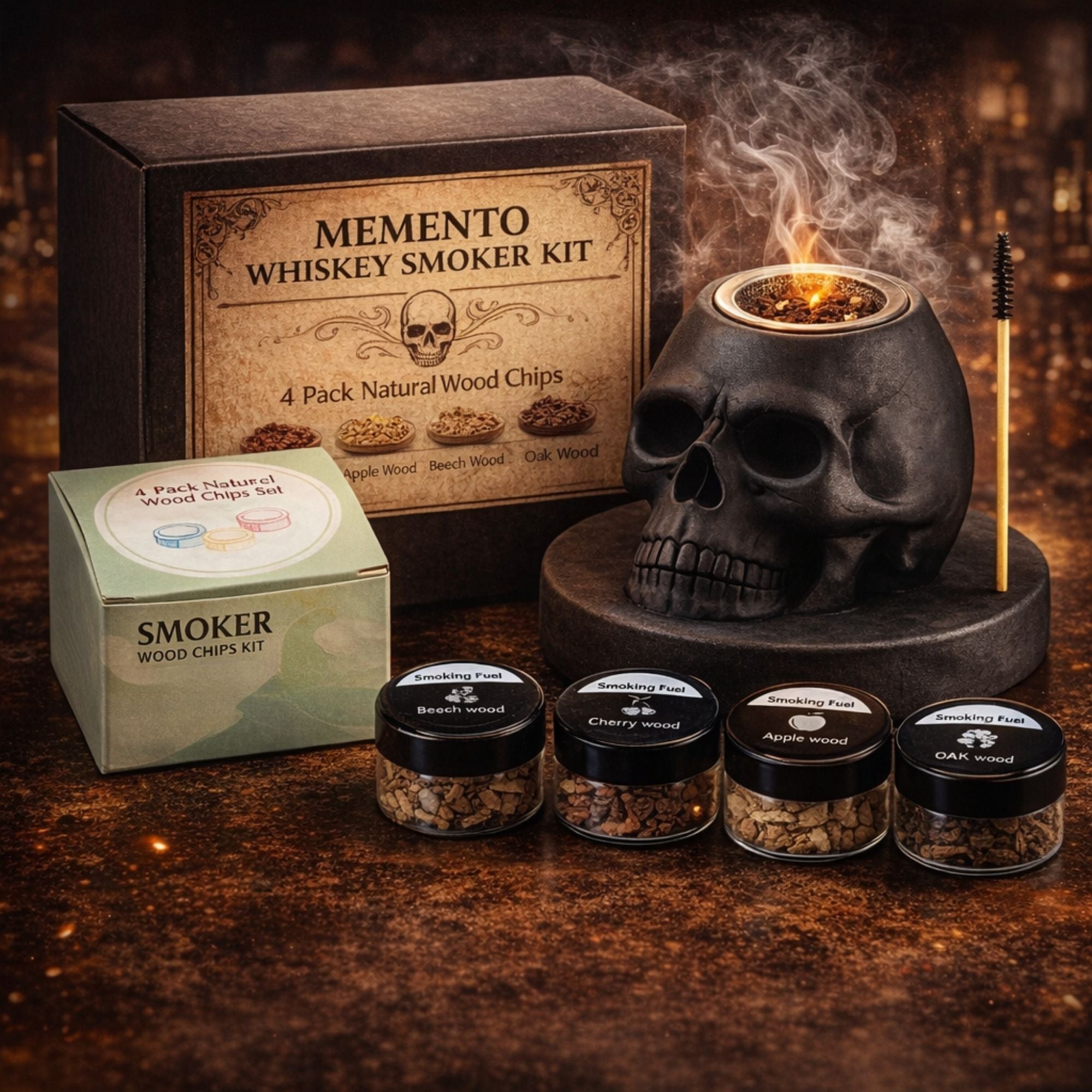 Skull Ceramic Cocktail Smoker Kit – Whiskey & Bourbon Smoke