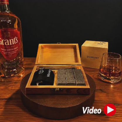 Whiskey Stones Set – Reusable Chilling Stones for Whiskey, Bourbon & Scotch