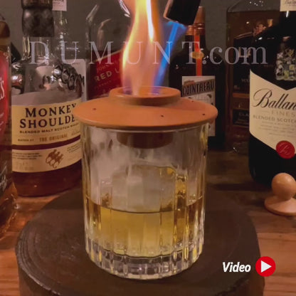 Whiskey Smoker Kit – Wooden Cocktail Smoker with 6 Wood Chip Flavors & Metal Filter
