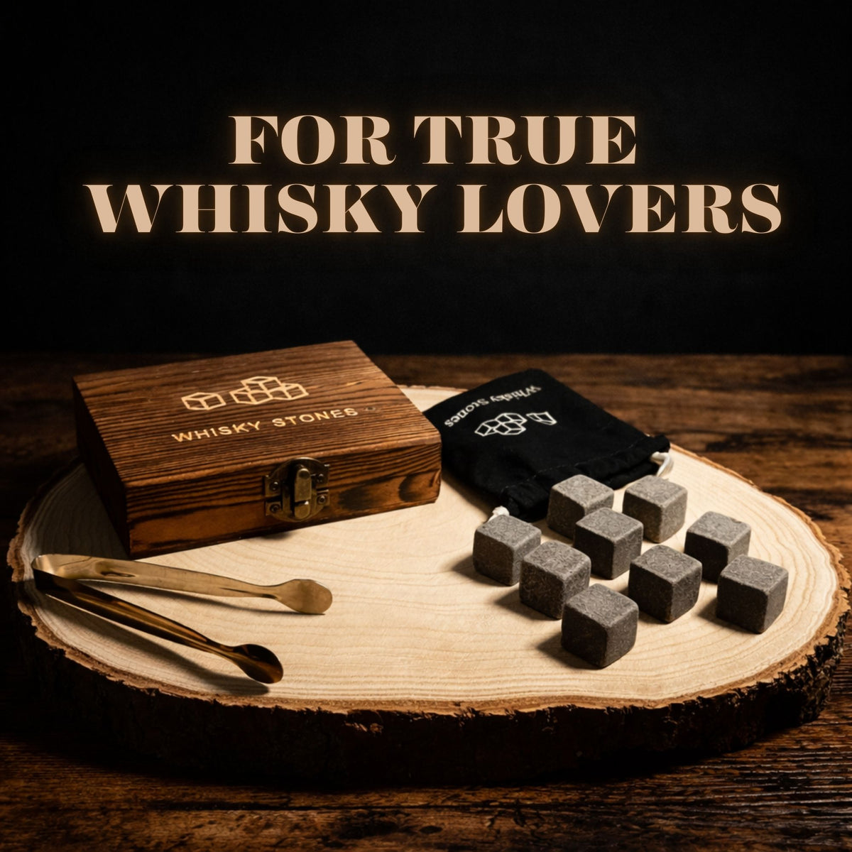 Whiskey Stones Set – Reusable Chilling Stones for Whiskey, Bourbon & Scotch