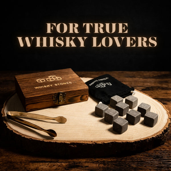 Whiskey Stones Set – Reusable Chilling Stones for Whiskey, Bourbon & Scotch