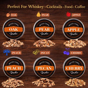 Whiskey Smoker Wood Chips Set – 6 Pack Refill for Cocktails & Food Smoking